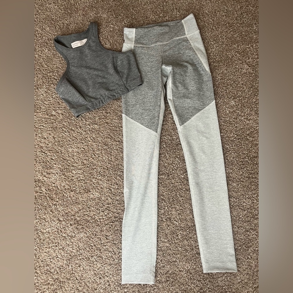 Outdoor Voices Gray and Light Gray Activewear Set